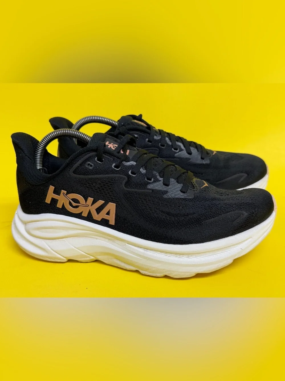 Hoka Clifton 10 Womens Running Shoes Black Rose Gold 1162031 BRGL SIZE 9.5 B
